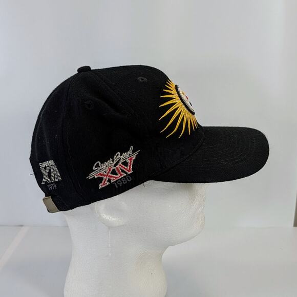 VTG Annco Pittsburgh Steelers 4x Super Bowl Starburst Strapback Cap Hat 90's - Picture 6 of 10